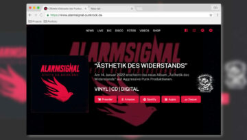 Alarmsignal Webseite