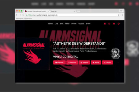Alarmsignal Webseite